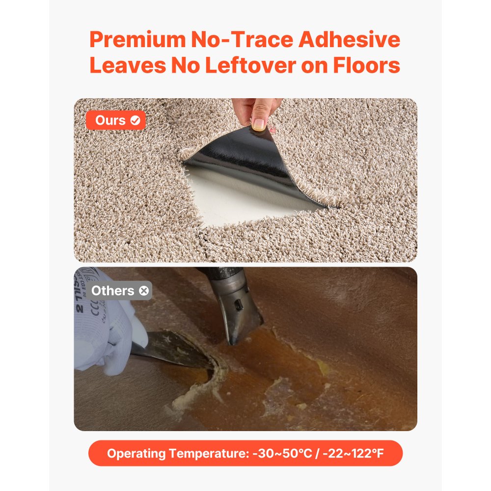 VEVOR Carpet Tiles 457x457 mm, 10 Pack Carpet Square Rug Detachable & Damage-free, Self Adhesive Home Floor Soft Plush Padded for 2.1㎡ Coverage, Easy DIY for Living Room & Bedroom, Light Brown