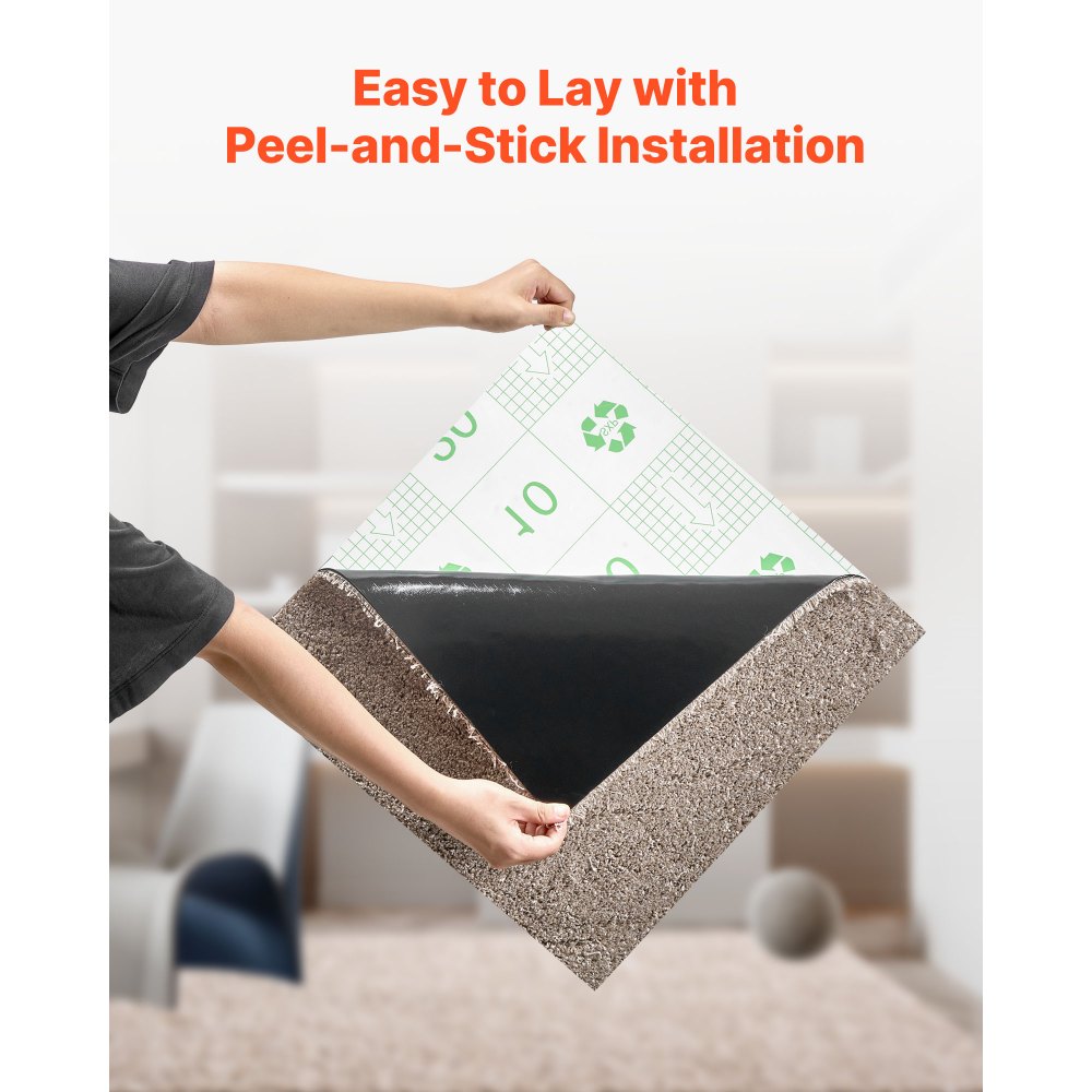 VEVOR Carpet Tiles 18x18 inch, 10 Pack Carpet Square Rug Detachable & Damage-free, Self Adhesive Home Floor Soft Plush Padded for 22.5sq.ft Coverage, Easy DIY for Living Room & Bedroom, Light Brown