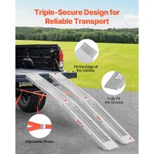 1000 lbs Steel Ramps 2Pcs Heavy-duty Loading Ramps with Handles