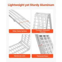 2000 lbs Aluminum Ramps 2Pcs Heavy-duty Loading Ramps with Handles