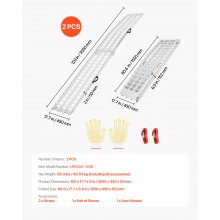 2000 lbs Aluminum Ramps 2Pcs Heavy-duty Loading Ramps with Handles