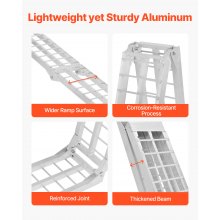 600 lbs Aluminum Ramps 1Pcs Heavy-duty Loading Ramps with Handles