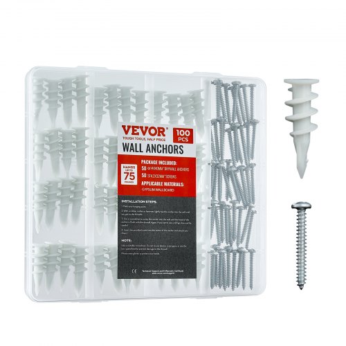 Drywall Anchors Self Drilling Anchors 100PCS in 50 Sets Screw & Anchors