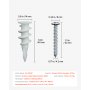 VEVOR Self Drilling Drywall Anchors, 100 PCS Dry Wall Anchors and Screws, Drywall Anchors Kit with Screws, No Drill Hole Required Nylon Plastic Wall Anchors and Heavy Duty Metal Screws, for Drywall