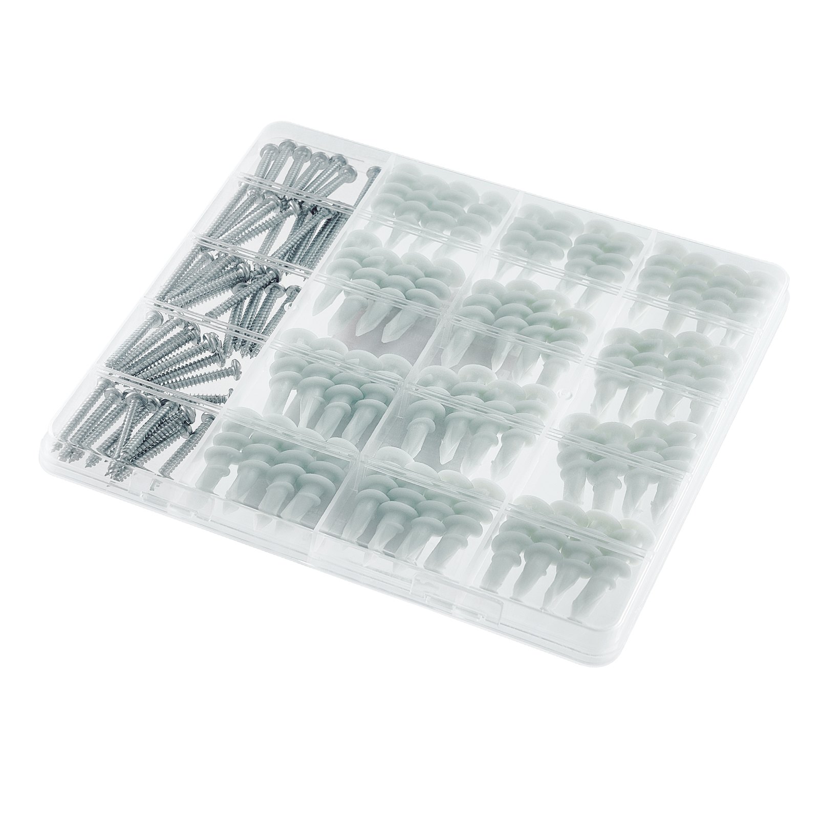 VEVOR Self Drilling Drywall Anchors, 100 PCS Dry Wall Anchors and Screws, Drywall Anchors Kit with Screws, No Drill Hole Required Nylon Plastic Wall Anchors and Heavy Duty Metal Screws, for Drywall