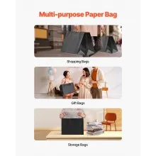 Kraft Paper Bags with Handles 50Pcs 16x6x12 in Party Shopping Retail Bag Black