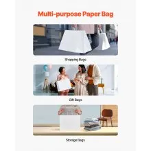 Kraft Paper Bags with Handles 50Pcs 16x6x12 in Party Shopping Retail Bag White