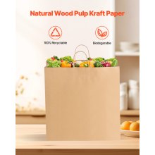 Kraft Paper Bag with Handles 100Pcs 18x7x19 in Party Shopping Retail Bag Black