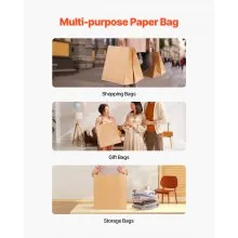 Kraft Paper Bag with Handles 100Pcs 18x7x19 in Party Shopping Retail Bag Black
