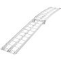 aluminum VEVOR motorcycle loading ramp with curved design and sturdy rungs for easy bike transport.