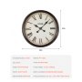 Wall Clock 20 in Roman Numerals Battery Operated Silent Clocks for Living Room