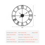 VEVOR Wall Clock, 24 in Wall Clock Roman Numerals, Battery Operated Non Ticking Silent Classic Decorative Round Clocks, for Living Room Bedroom Office Kitchen Dining Room Home Decor Farmhouse, Black
