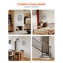 Wall Clock 24 in Roman Numerals Battery Operated Silent Clocks for Living Room