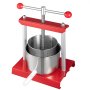 VEVOR Fruit Wine Press, 0.53Gal/2L Grape Press for Wine Making, Wine Press Machine with 2 Stainless Steel Barrels, Wine Cheese Fruit Vegetable Tincture Press with T-Handle and 0.1"/3 mm Thick Plate
