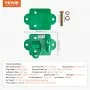 VEVOR 3/8" Tractor Bucket Hooks with Tie Down Ring, Grade 70 Forged Steel 2 Pack Bolt-On Grab Hook with Back Plates Compatible for Tractor Bucket RV UTV Truck Maximum Break Strength 15,000 lbs, Green