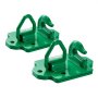 VEVOR 3/8" Tractor Bucket Hooks with Tie Down Ring, Grade 70 Forged Steel 2 Pack Bolt-On Grab Hook with Back Plates Compatible for Tractor Bucket RV UTV Truck Maximum Break Strength 15,000 lbs, Green