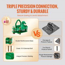 Ganchos para caçamba de trator VEVOR 3/8" Grau 70 Aço forjado Pacote com 2 Ganchos de garra Verde