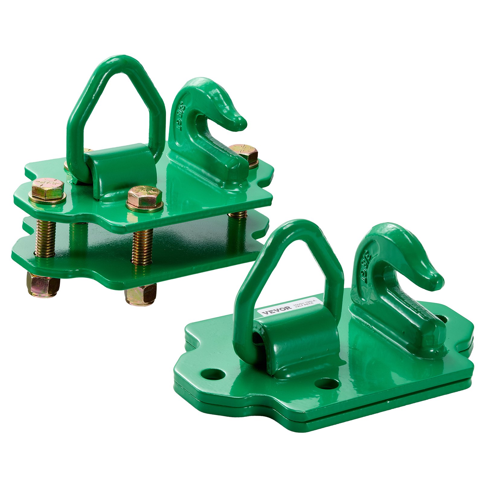 VEVOR 3/8" háky na lopaty traktoru, třída 70, kovaná ocel, 2 balení, zelené