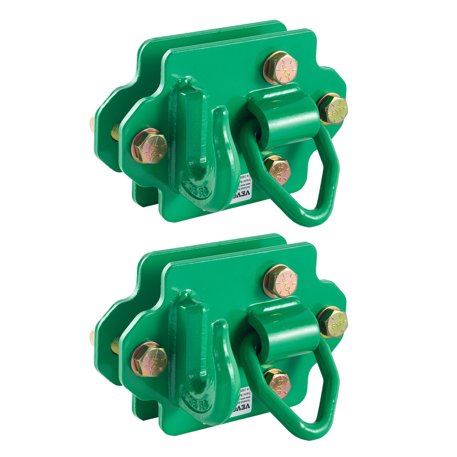 VEVOR 3/8" háky na lopaty traktoru, třída 70, kovaná ocel, 2 balení, zelené