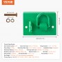 VEVOR 7.93 mm Tractor Bucket Hook with Tie Down Ring, Grade 70 Forged Steel 2 Pack Bolt-On Grab Hook with Back Plate Compatible for Tractor Bucket RV UTV Truck, Maximum Break Strength 5443kg, Green