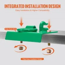 VEVOR 5/16" Tractor Bucket Hook with Tie Down Ring, Grade 70 Forged Steel 2 Pack Bolt-On Grab Hook with Back Plate Compatible for Tractor Bucket RV UTV Truck, Maximum Break Strength 12,000 lbs, Green