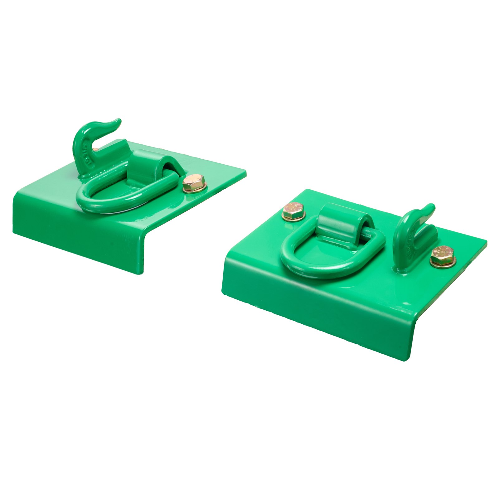 VEVOR 7.93 mm Tractor Bucket Hook with Tie Down Ring, Grade 70 Forged Steel 2 Pack Bolt-On Grab Hook with Back Plate Compatible for Tractor Bucket RV UTV Truck, Maximum Break Strength 5443kg, Green