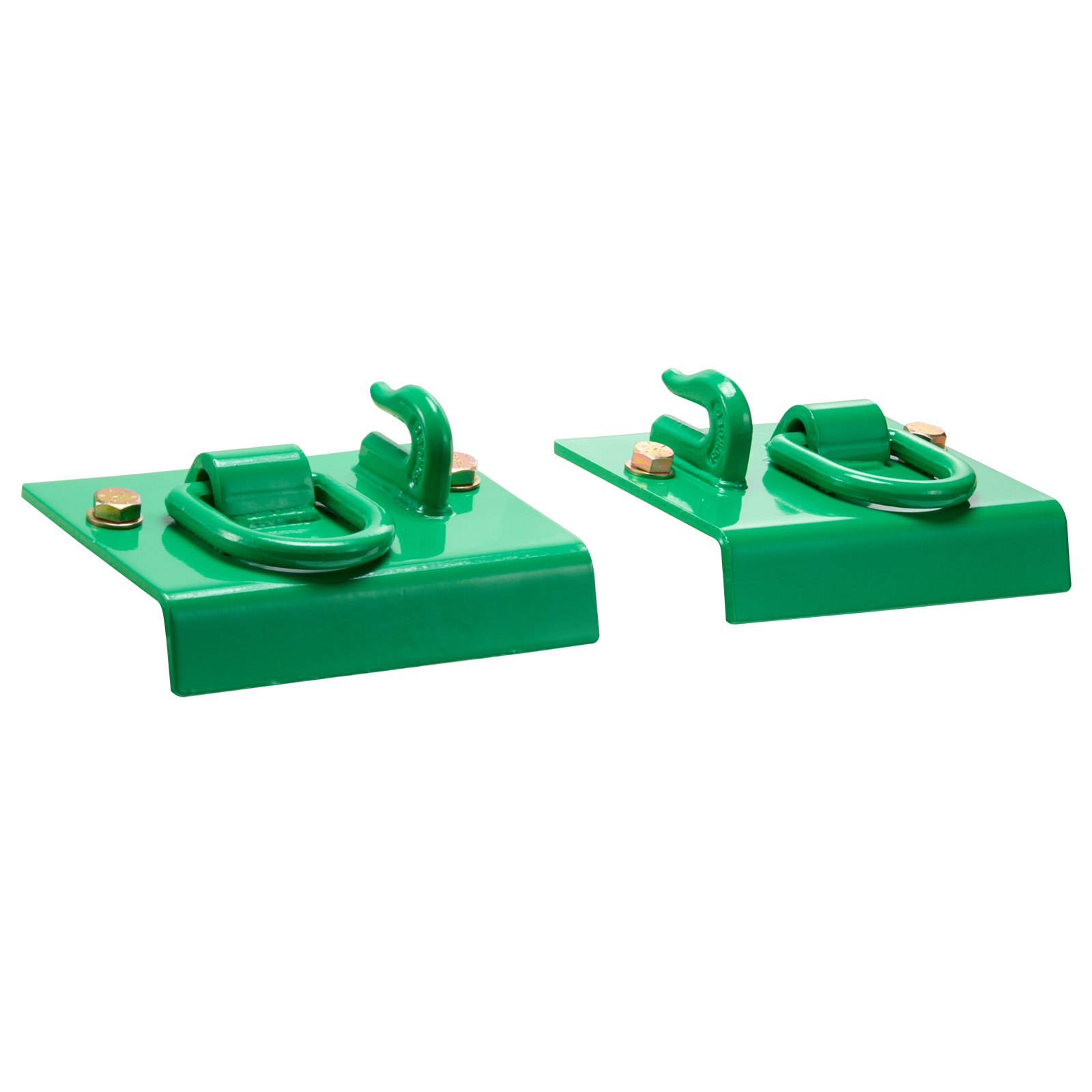 VEVOR 7.93 mm Tractor Bucket Hook with Tie Down Ring, Grade 70 Forged Steel 2 Pack Bolt-On Grab Hook with Back Plate Compatible for Tractor Bucket RV UTV Truck, Maximum Break Strength 5443kg, Green
