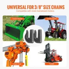 VEVOR Weld-on Grab Chain Hooks 3/8" Heavy Duty Tow Hook G70 Forged Steel 6 Packs Tractor Hook Weldable Compatible for Tractor Bucket, Crane, Chain Hoist, Forklift, Maximum Break Strength 15,000 lbs