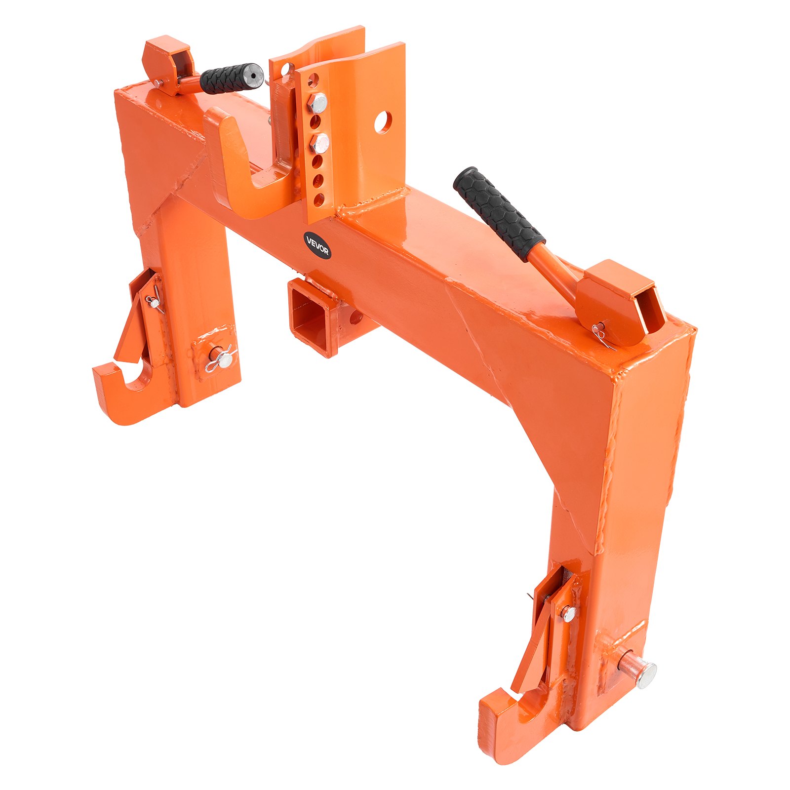 VEVOR 3-Point Quick Hitch with 2 in Receiver, 3000 Lbs Lift Capacity, 3-Pt Hitch with 5 Level Adjustable Bolt, Adaptation to Category 1 & 2 Tractor, Heavy Duty 3 Point Attachments, Orange