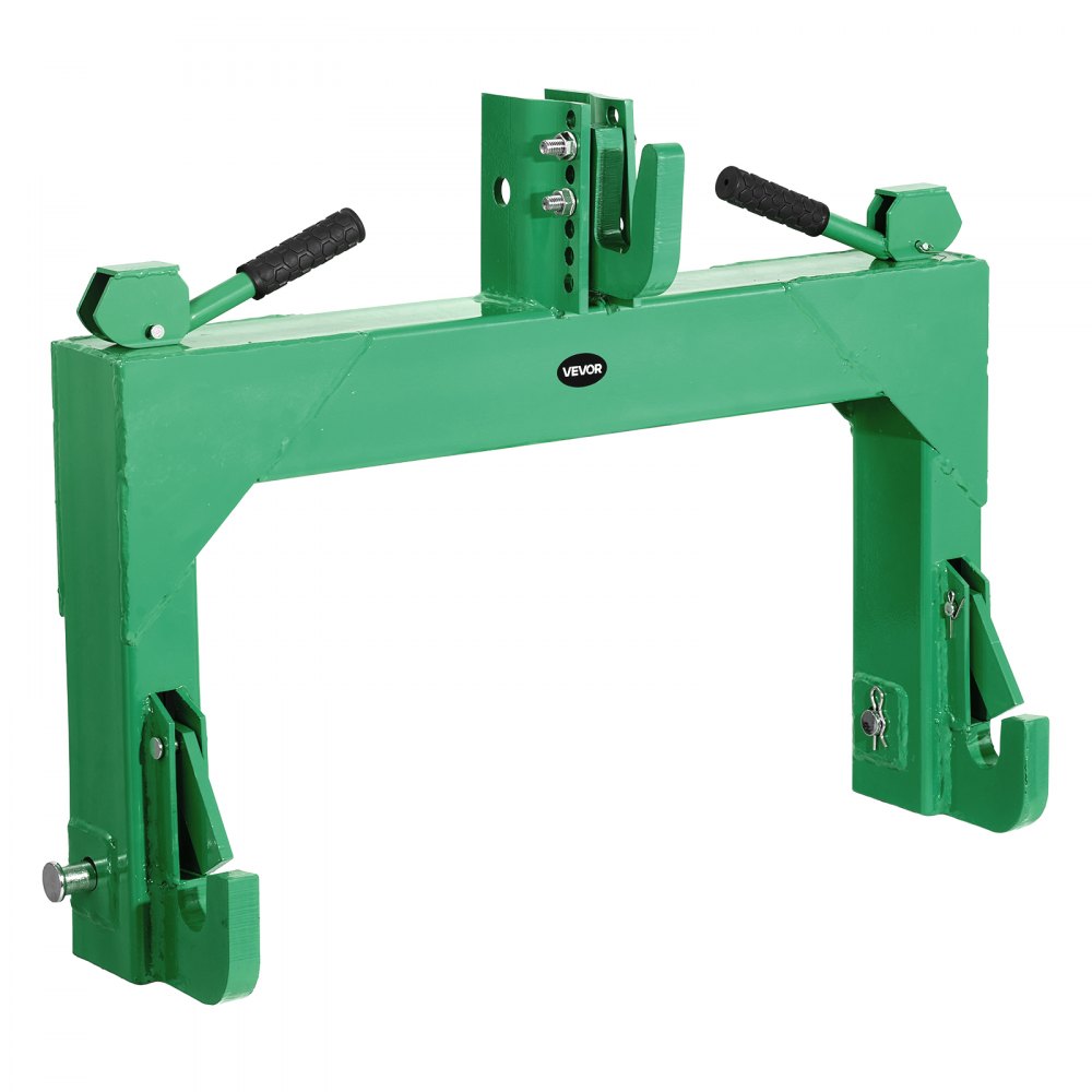 VEVOR 3-Point Quick Hitch, 4000 Lbs Lift Capacity, 3-Pt Trailer Hitch with 5 Level Adjustable Bolt, Adaptation to Category 2 Tractor, Heavy Duty 3 Point Attachments, Green