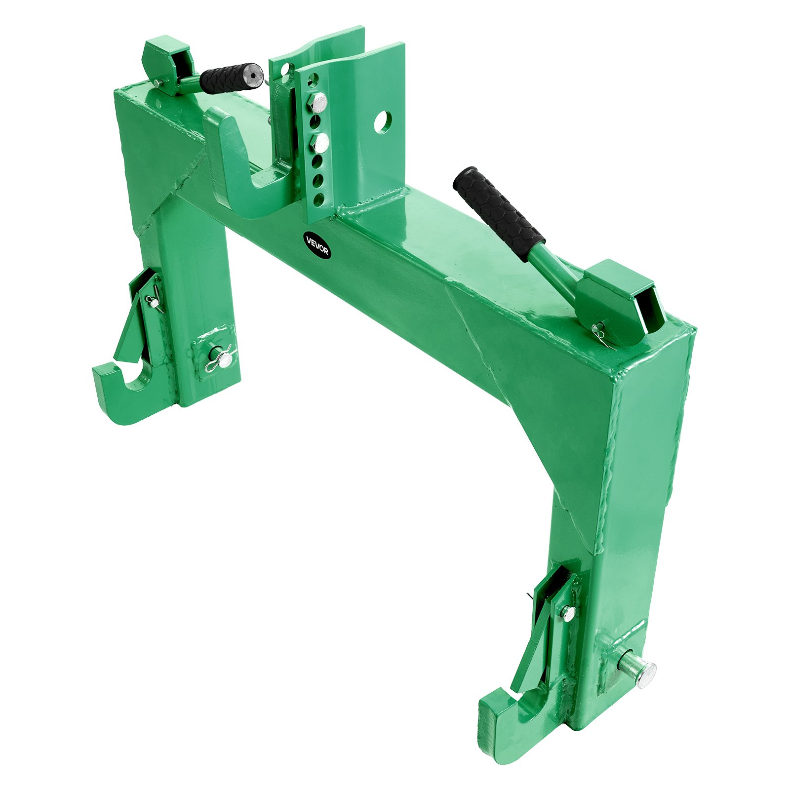 VEVOR 3-Point Quick Hitch, 4000 Lbs Lift Capacity, 3-Pt Trailer Hitch with 5 Level Adjustable Bolt, Adaptation to Category 2 Tractor, Heavy Duty 3 Point Attachments, Green