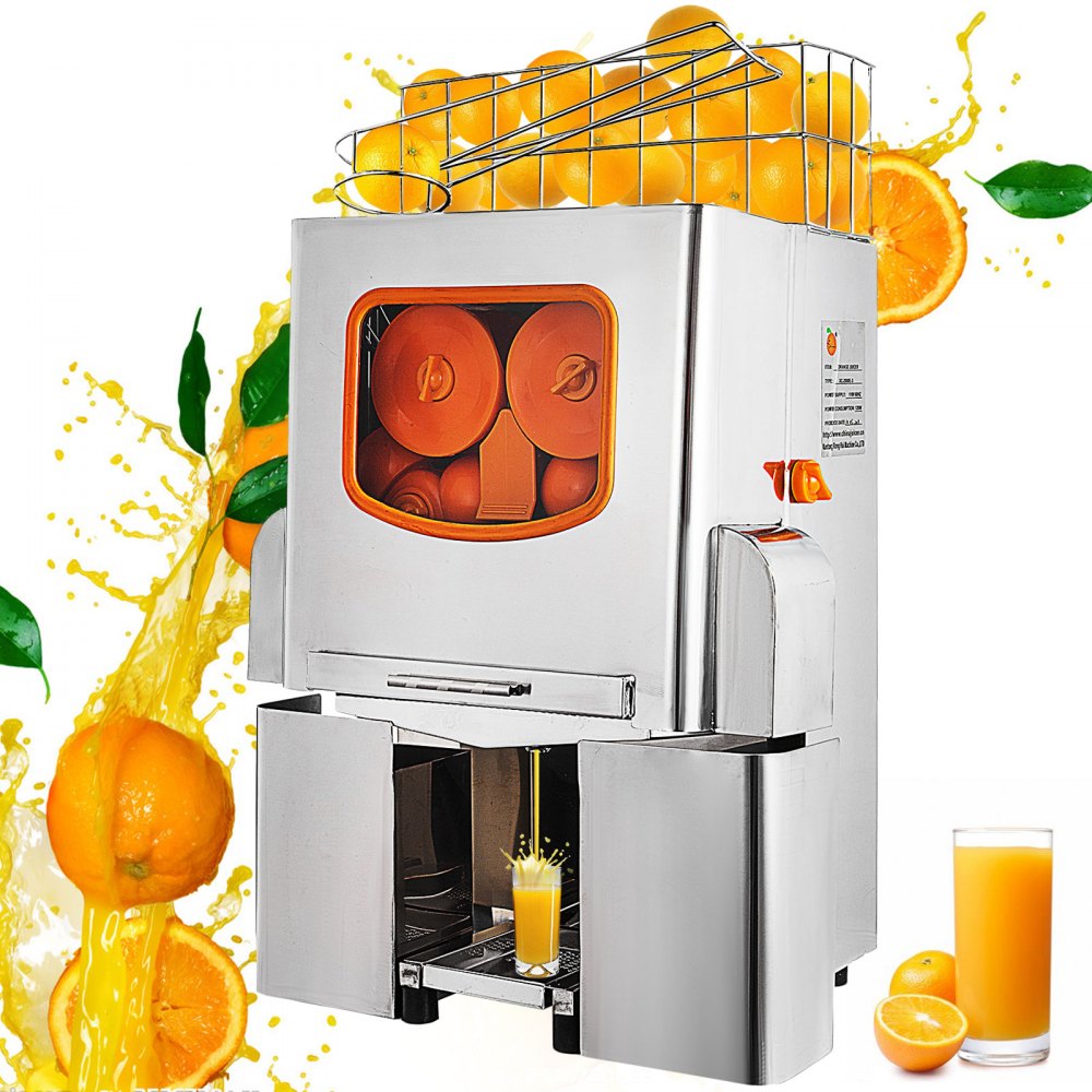 VEVOR Exprimidor de Naranjas 120W Máquina Automática Comercial 20 naranjas  / min Exprimidor Eléctrico de Naranjas 45x34x78.5cm Exprimidor Naranjas