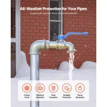 VEVOR Pipe Insulation Wrap 32.8FT x 2 in with Aluminum Foil Layer Self-Adhesive