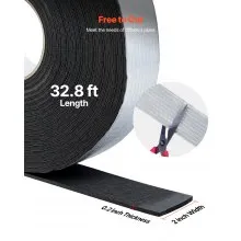 VEVOR Pipe Insulation Wrap 32.8FT x 2 in with Aluminum Foil Layer Self-Adhesive