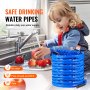 child washing apples in a sink with VEVOR heated water hose, emphasizing safe drinking water pipes.