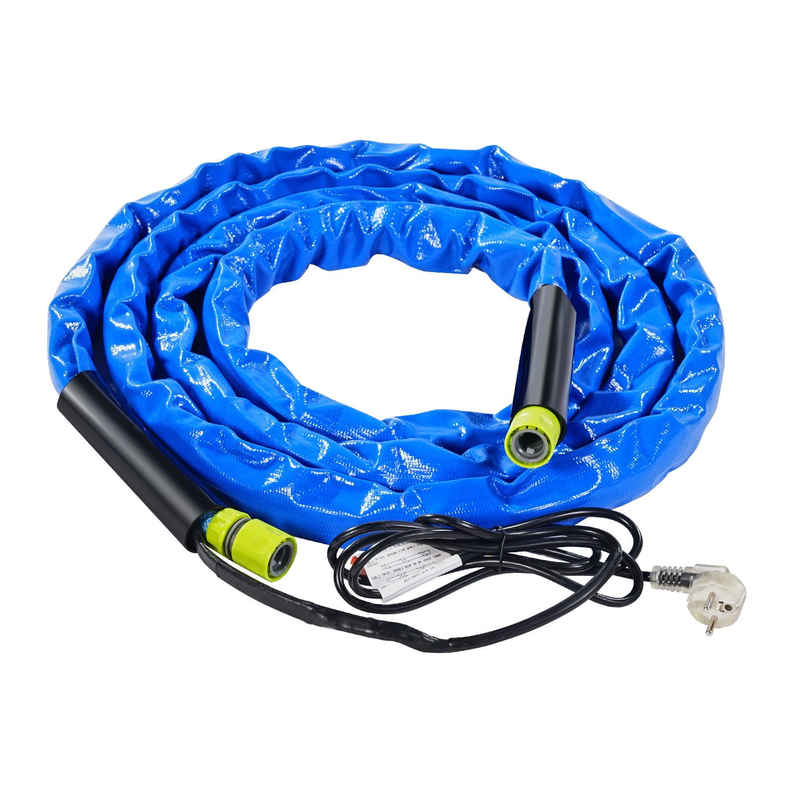 VEVOR 15ft Heated Water Hose for RV, Heated Drinking Water Hose with Corrugated Cover Antifreeze to -45°F, Automatic Self-regulating, 5/8" I.D. with 3/4" GHT Adapter, Lead and BPA Free
