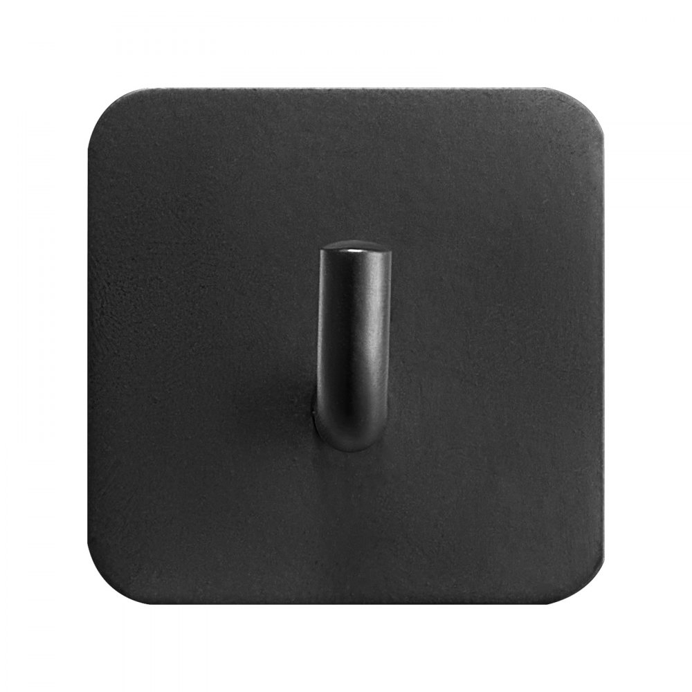 VEVOR Adhesive Hooks, 4 Pack Self-Adhesive Towel Coat Hooks, Heavy-Duty Wall Hook Hold 15 lbs (Max), Stainless Steel Sticky Hanger, for Bathroom, Kitchen, Hanging Towel, Coat & Keys (Matte Black)