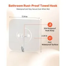 Adhesive Hooks Self-Adhesive Towel Coat Hooks 12 Pack Sticky Wall Hanger