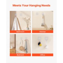 Adhesive Hooks Self-Adhesive Towel Coat Hooks 12 Pack Sticky Wall Hanger