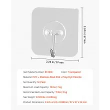 Adhesive Hooks Self-Adhesive Towel Coat Hooks 12 Pack Sticky Wall Hanger