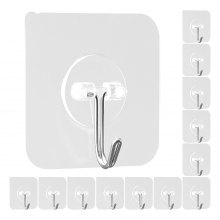 Adhesive Hooks Self-Adhesive Towel Coat Hooks 12 Pack Sticky Wall Hanger