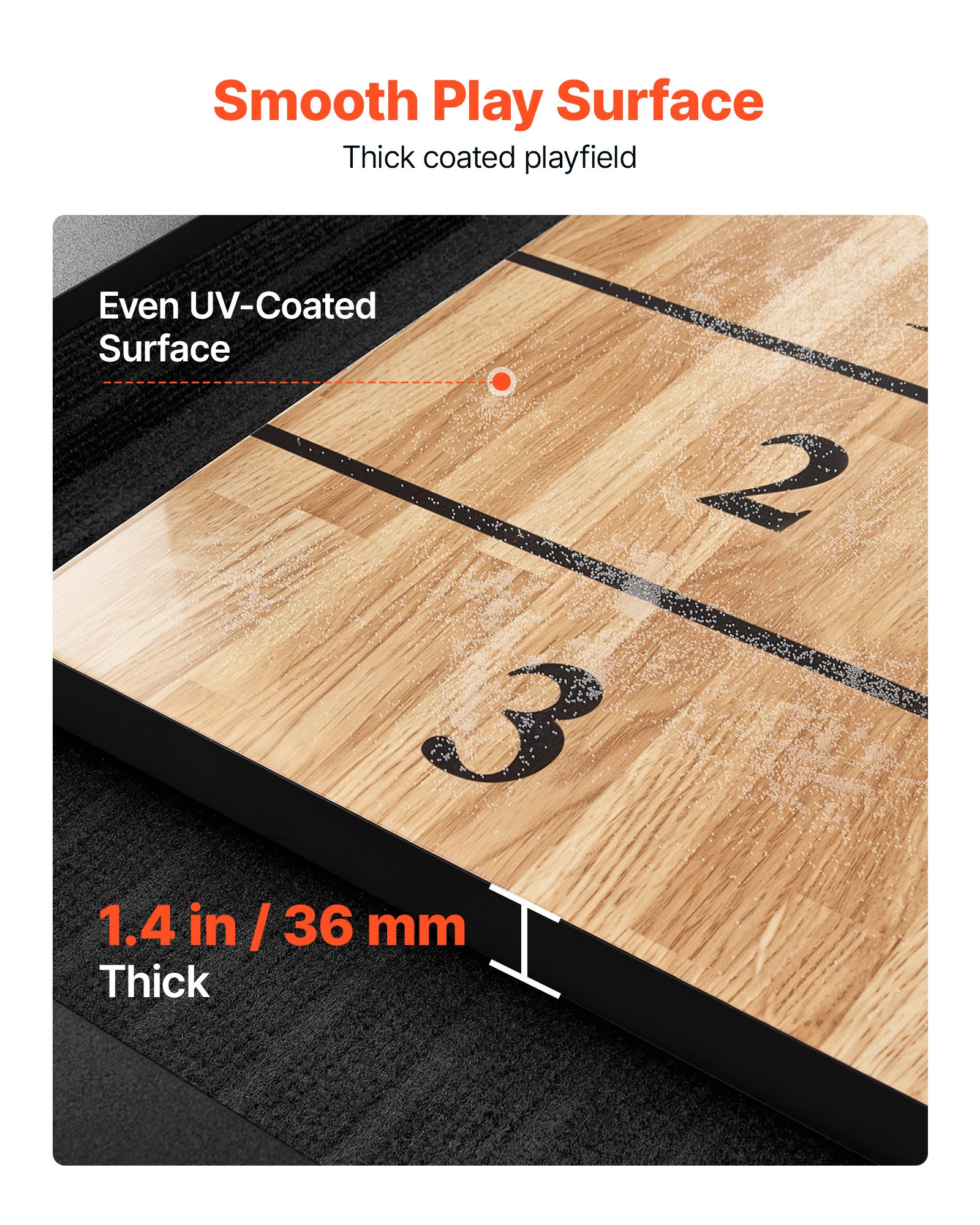 VEVOR 9 ft LED Shuffleboard Table, 2 in 1 Shuffleboard and Bowling Combo Set, Shuffle Board with Light‑Up Rails, Scratch-Resistant Playfield, 8 Pucks, Bowling Set, Wax, Brush, for Family Game Room