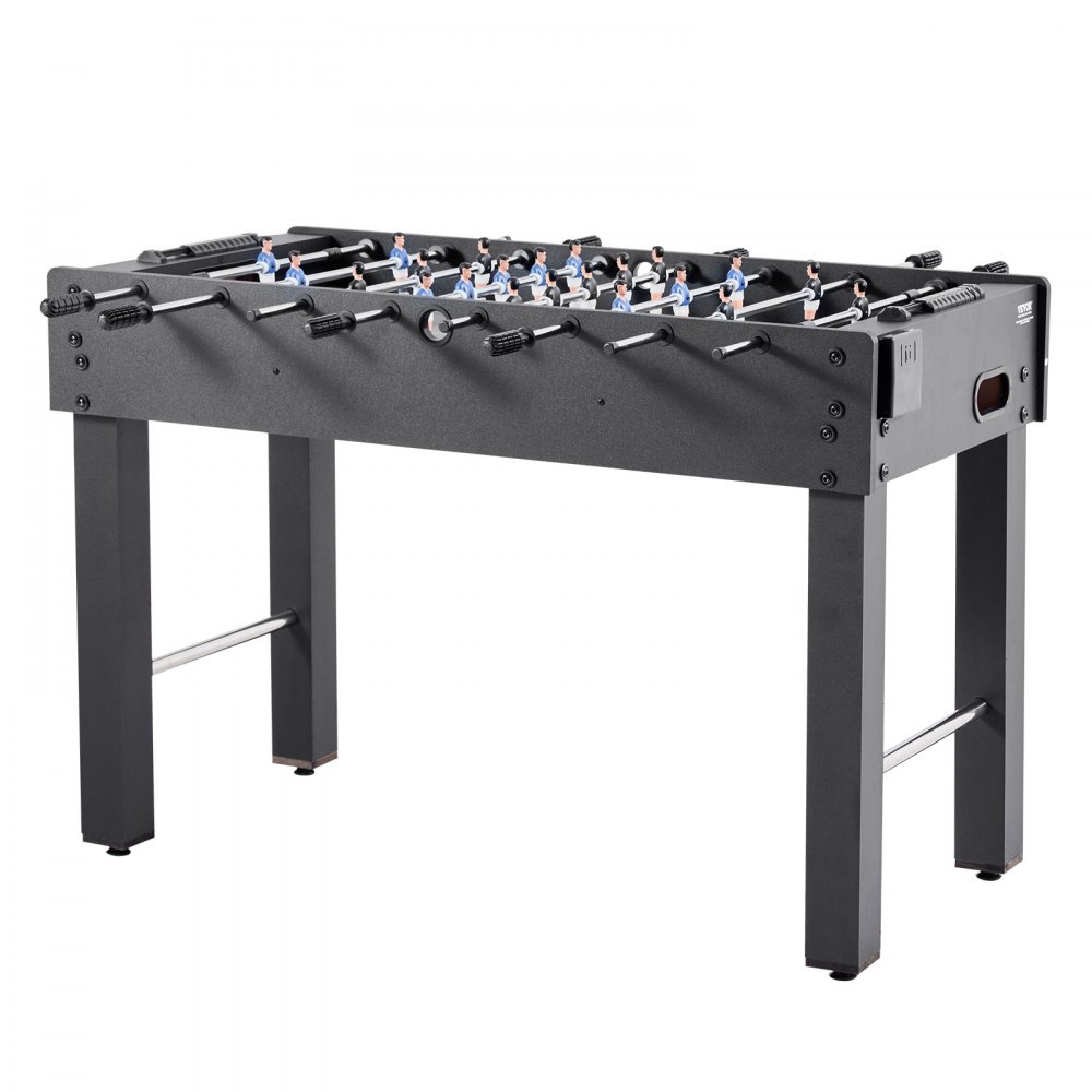 Mesa de pebolim VEVOR, tamanho padrão de 121 cm, mesa de pebolim para ambientes internos, tamanho normal para casa, família e sala de jogos, conjunto de futebol durável, inclui 2 bolas, marcador de pontos e 2 porta-copos