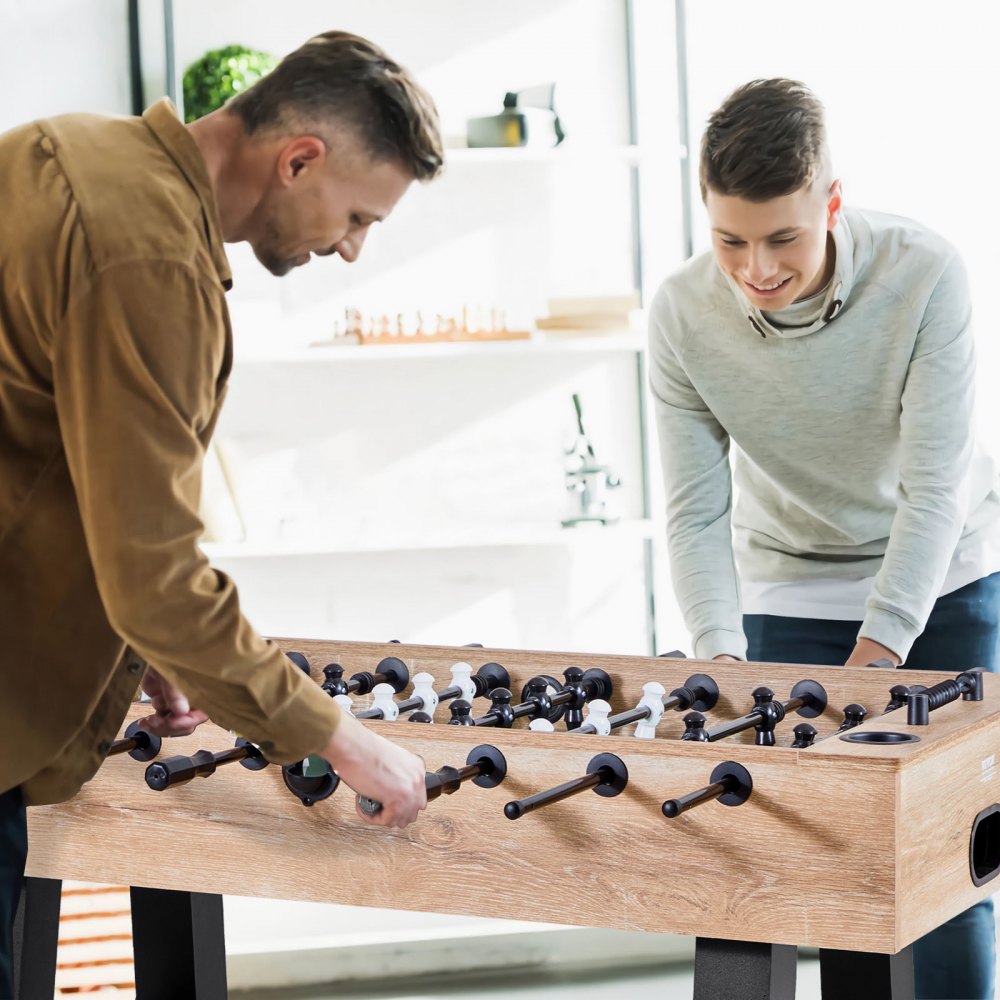 VEVOR Foosball Table, 55 inch Standard Size Table, Indoor Full Size Foosball Tables for Home, Family, and Game Room, Durable Soccer Set, Includes 4 Balls, Score Keeper, and 2 Cup Holders