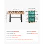VEVOR Foosball Table, 55 inch Standard Size Table, Indoor Full Size Foosball Tables for Home, Family, and Game Room, Durable Soccer Set, Includes 4 Balls, Score Keeper, and 2 Cup Holders