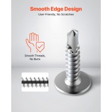 420 Pc Self Drilling Screw Assortment Set #8 #10 Hex/Phillips Head 1/2 to 2 Inch