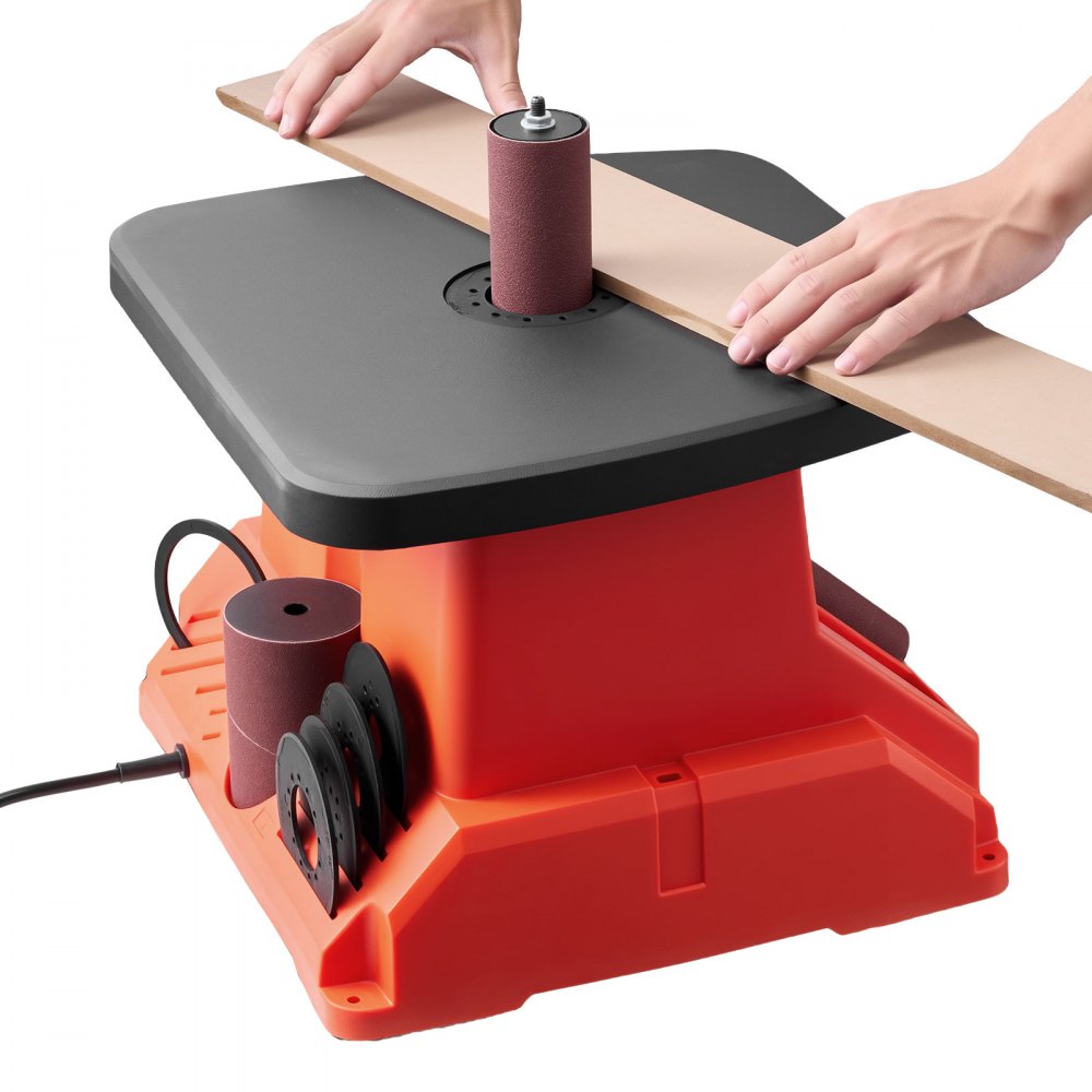 VEVOR Oscillating Spindle Sander, 2000RPM Benchtop Spindle Sander with 6 Sleeves (12.7–76.2 mm), 16mm Stroke & 390 x 415 mm Wide Worktable for Furniture Finishing, Crafts Sanding, DIY Woodworking