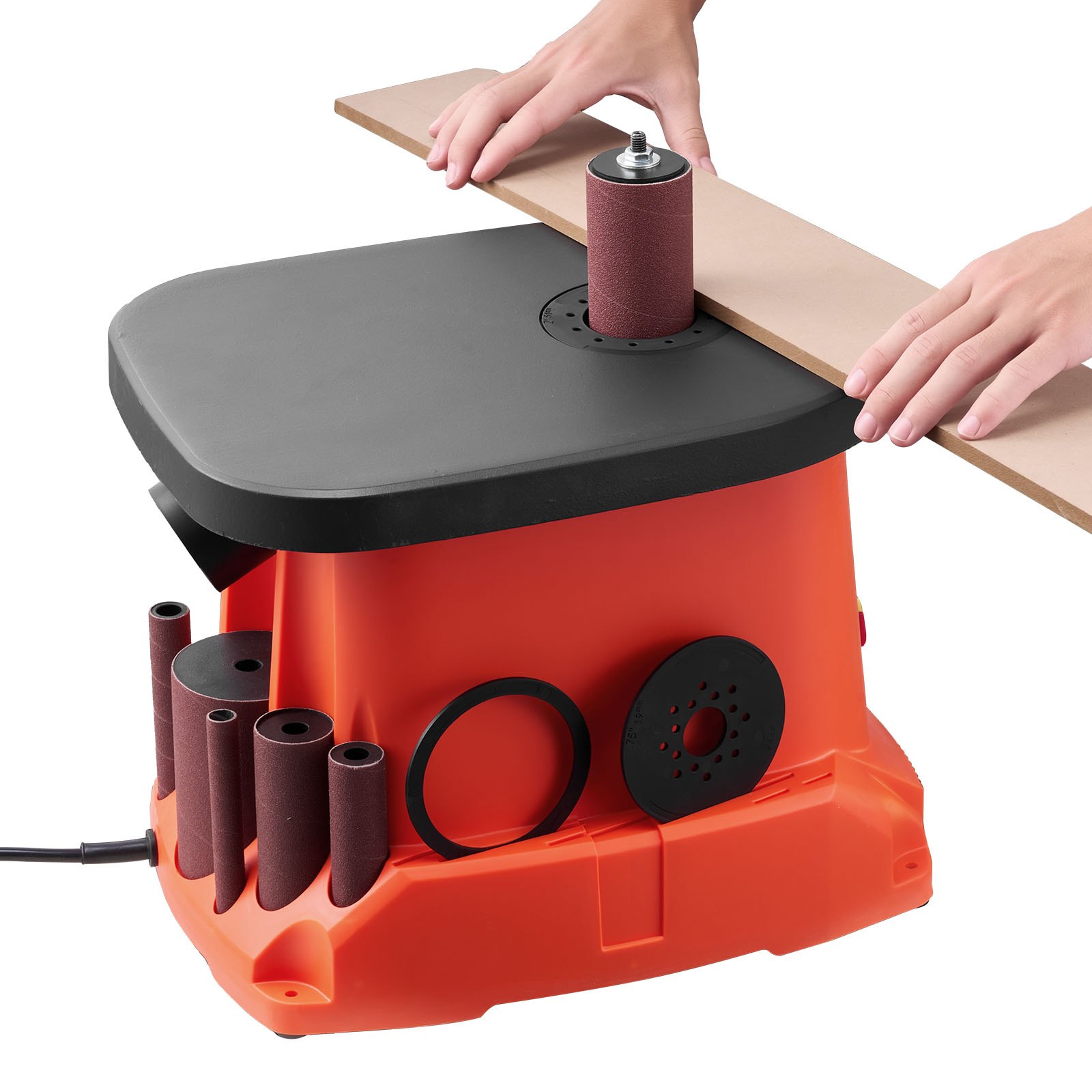 VEVOR Oscillating Spindle Sander, 2000RPM Benchtop Spindle Sander with 6 Sleeves (12.7–76.2 mm), 16mm Stroke & 397 x 295 mm Cast Iron Table for Furniture Finishing, Crafts Sanding, DIY Woodworking