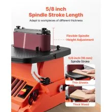 VEVOR Oscillating Belt and Spindle Sander, 2400RPM Benchtop Spindle Sander with 5/8" Stroke, 5 Sleeves (1/2" - 2") & 24" x 3.86" Sanding Belt for Woodworking, Furniture Finishing, DIY Projects