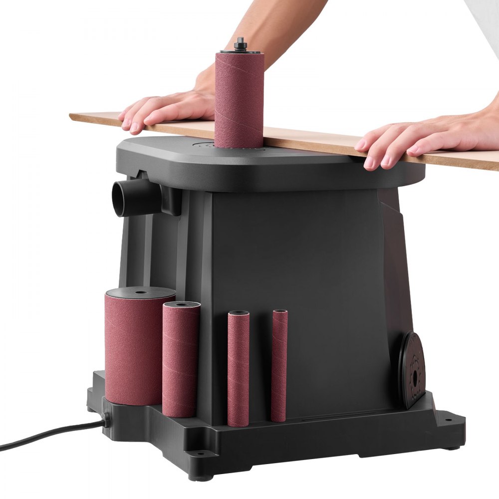 VEVOR Oscillating Spindle Sander, 2000RPM Benchtop Spindle Sander with 6 Sleeves (1/2"-3"), 0.59" Stroke & Dust Connection Port for Furniture Finishing, Crafts Sanding, DIY Woodworking